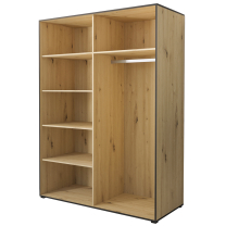 Šatní skříň OSLO 1 | se zrcadlem | 180 cm | dub artisan/černá