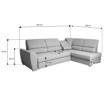 Sedací souprava ERWIN | 186x270 | levá | s funkcí RELAX | VÝBĚR TKANIN