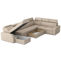 Sedací souprava OSLO U | 170x380x250 | rozkládací + 2x úložný prostor | VÝBĚR TKANIN