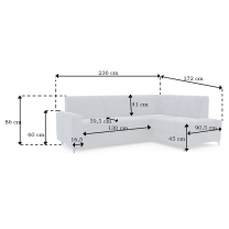 Sedací souprava SCANDIA | 172x236 | levá | rozkládací + úložný prostor | VÝBĚR TKANIN