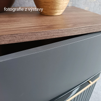 CANDY c | vitrína C2 + LED OSVĚTLENÍ | 25 cm | carpenter/šedá mat/černá lesk
