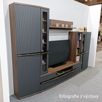 CANDY c | vitrína C2a + LED OSVĚTLENÍ | 75 cm | carpenter/šedá mat/černá lesk