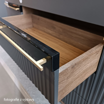 CANDY c | vitrína C2a + LED OSVĚTLENÍ | 75 cm | carpenter/šedá mat/černá lesk