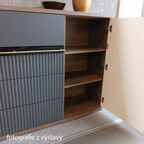 CANDY c | vitrína C2a + LED OSVĚTLENÍ | 75 cm | carpenter/šedá mat/černá lesk