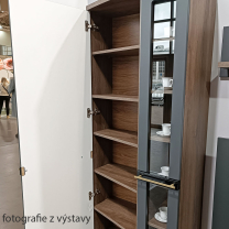 Obývací stěna CANDY c | + LED osvětlení | 299 cm | carpenter/šedá mat/černá lesk