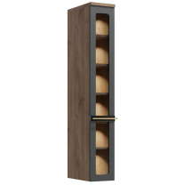 Obývací stěna CANDY c | + LED osvětlení | 299 cm | carpenter/šedá mat/černá lesk