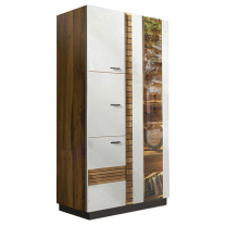 VAL GARDENA | vitrína VG2 + LED osvětlení | 86 cm | ořech tmavý/latte lesk/černá