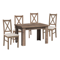 Jídelní set PAXOS | rozkládací stůl 120x80 cm + 4x židle | VÝBĚR BAREV A TKANIN