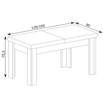 Jídelní set PAXOS | rozkládací stůl 120x80 cm + 4x židle | VÝBĚR BAREV A TKANIN