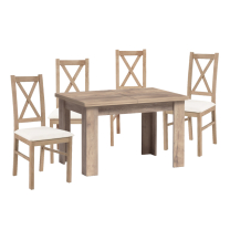 Jídelní set PAXOS | rozkládací stůl 120x80 cm + 4x židle | VÝBĚR BAREV A TKANIN