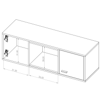 OLIER b | závěsná police WISZ2D OL-11 | 105 cm | bílá/artisan