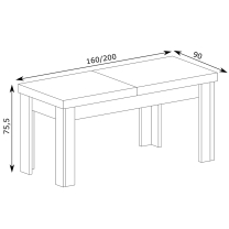 Jídelní set PAXOS | rozkládací stůl 160x90 cm + 4x židle | VÝBĚR BAREV A TKANIN