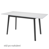 Jídelní stůl FOBOS S | 125x80 cm | rozkládací | černé dřevěné nohy | VÝBĚR DEKORU DESKY