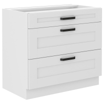 Kuchyňská linka LUNA bb | 120 + 230 cm | PREMIUM BOX zásuvky | UNI dvířka | bílá mat