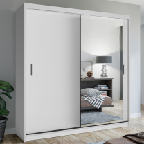 Šatní skříň MIAMI se zrcadlem | 203 cm | bílá | 5 variant vnitřního uspořádání | POUZE U NÁS