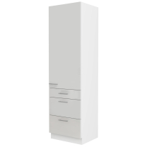 LARA wh | vysoká skříňka 60 DKS-210 3S 1F potravinová | 60 cm | UNI dvířka | bílá lesk