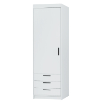 Šatní skříň ELENA 1D 3S + nástavec | 59,9 cm | UNI dvířka | bílá
