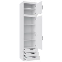 Šatní skříň ELENA 1D 3S + nástavec | 59,9 cm | UNI dvířka | bílá