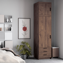 Šatní skříň ELENA 1D 3S + nástavec | 59,9 cm | UNI dvířka | dub lefkas