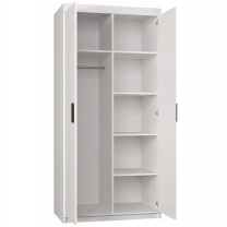 Šatní skříň ELENA 2D + zrcadla | 89,7 cm | bílá