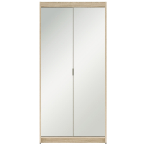 Šatní skříň ELENA 2D + zrcadla | 89,7 cm | dub sonoma