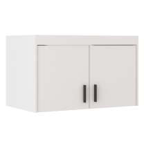 Šatní skříň ELENA 2D + zrcadla + nástavec | 89,7 cm | bílá