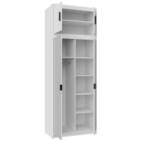 Šatní skříň ELENA 2D + zrcadla + nástavec | 89,7 cm | bílá