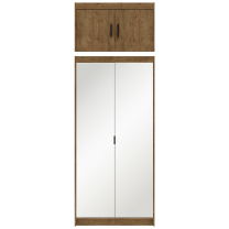 Šatní skříň ELENA 2D + zrcadla + nástavec | 89,7 cm | dub lefkas