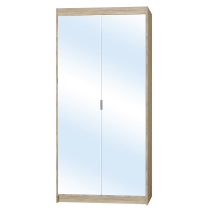 Šatní skříň ELENA 2D + zrcadla + nástavec | 89,7 cm | dub sonoma