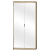 Šatní skříň ELENA 2D + zrcadla + nástavec | 89,7 cm | dub sonoma
