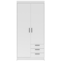 Šatní skříň ELENA 2D 3S | 89,7 cm | bílá