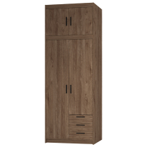 Šatní skříň ELENA 2D 3S + nástavec | 89,7 cm | dub lefkas