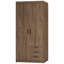 Šatní skříň ELENA 2D 3S + nástavec | 89,7 cm | dub lefkas
