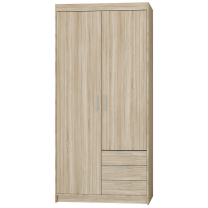 Šatní skříň ELENA 2D 3S + nástavec | 89,7 cm | dub sonoma