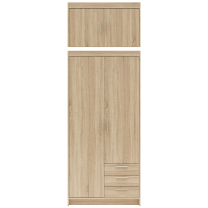 Šatní skříň ELENA 2D 3S + nástavec | 89,7 cm | dub sonoma