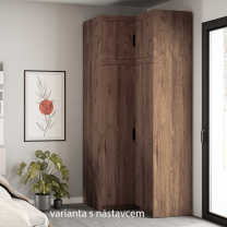 Šatní skříň ELENA 2D NAR rohová | 97,8x97,8 cm | dub lefkas