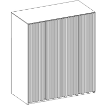 Šatní skříň KAJA 4LAM | 200 cm | bez zrcadla | VYSOKÁ | černá + lamely