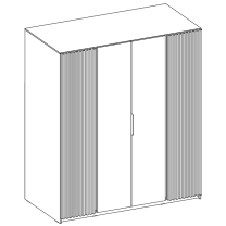 Šatní skříň KAJA 2LAM 2F | 200 cm | bez zrcadla | VYSOKÁ | černá/evoke + lamely