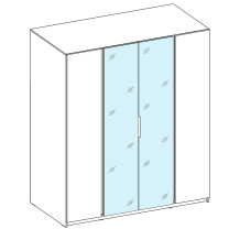 Šatní skříň KAJA 2F 2LU | 200 cm | se zrcadly | VYSOKÁ | evoke