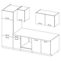 Kuchyňská linka TONI | 260 cm | S PRACOVNÍ DESKOU | bílá/bílá