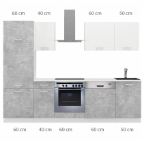 Kuchyňská linka TONI | 270 cm | S PRACOVNÍ DESKOU | bílá/bellato šedá