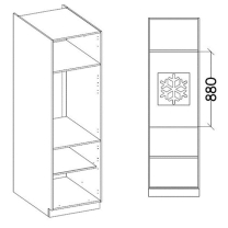Kuchyňská linka TONI | 300 cm | S PRACOVNÍ DESKOU | bílá/skaggerak modrá