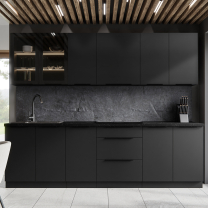 SIENA | horní skříňka 80 GS-72 2F s policemi | 80 cm | černá