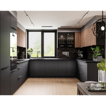 SIENA | horní skříňka 80 GS-72 2F s policemi | 80 cm | černá
