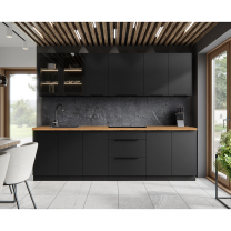 SIENA | horní skříňka 80 GS-72 2F s policemi | 80 cm | černá
