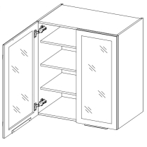 SIENA | horní skříňka 80 GS-72 2F s policemi | 80 cm | černá