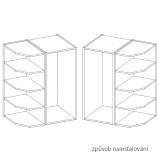 SIENA | horní regál 30 G-90 ZAK ukončovací s policemi | 30 cm | UNI | VYSOKÝ | černá