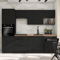 Kuchyňská linka SIENA a | 260 cm | UNI dvířka | PREMIUM BOX | černá