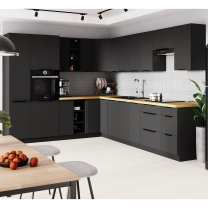 Kuchyňská linka SIENA | 315x250 cm | UNI dvířka | PREMIUM BOX | černá