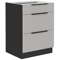 ARONA | dolní skříňka 60 D 3S se zásuvkami PREMIUM BOX | 60 cm | černá/kašmír